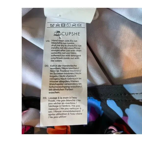 Cupshe One Piece Swimsuit NWOT Sz L Multicolored Leopard Print O Ring Cutout - Picture 14 of 14